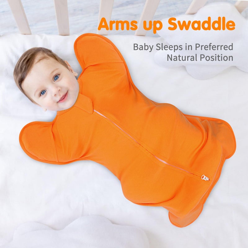 Roksuma Transition Swaddle 3-6 Months Sleep Sack Arms Up/Out, 2-Way Zipper, 100% Cotton, 0.8 Tog, 2-Pack (Medium 14-20lbs) - Image 2